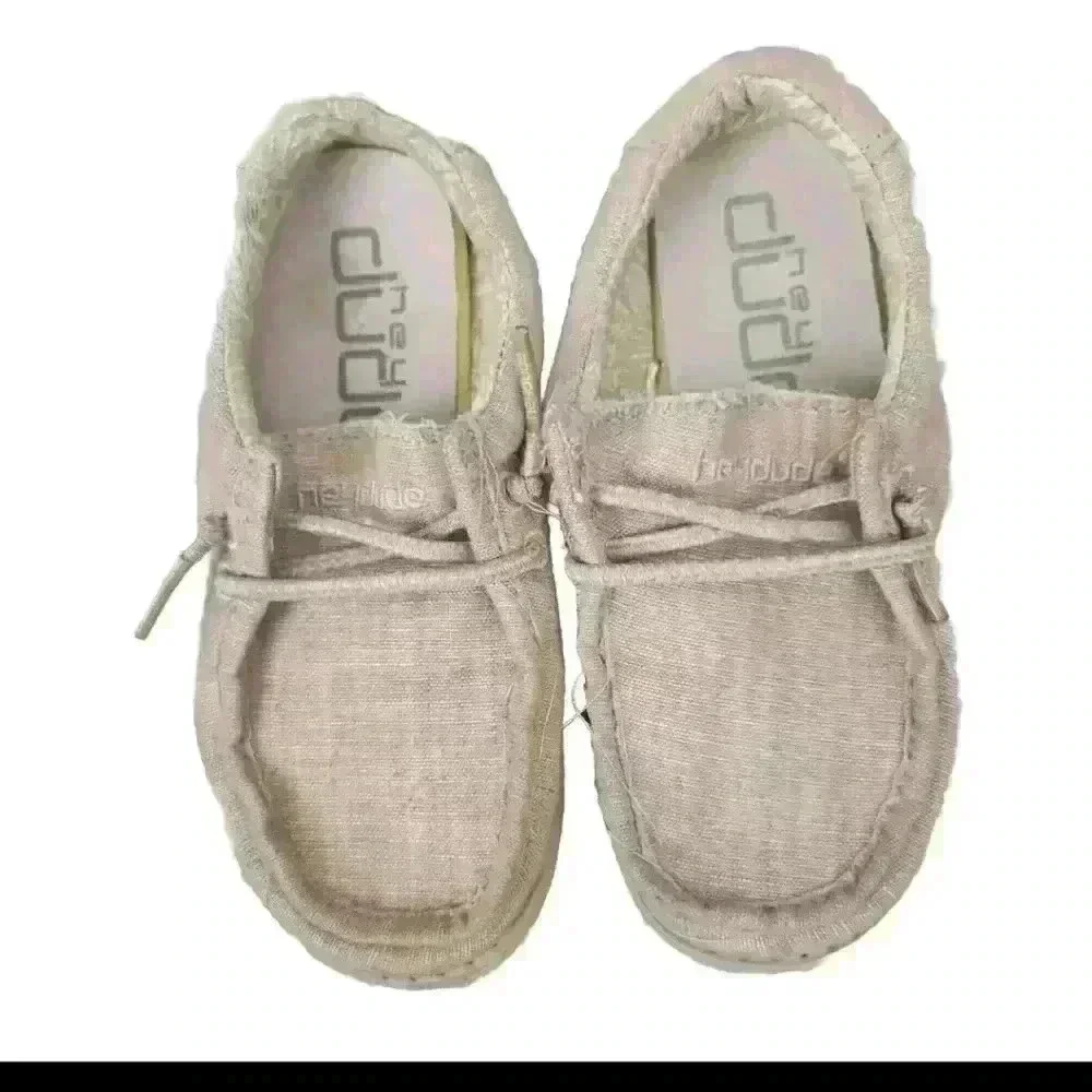 Hey Dude Toddler The Wally Beige Slip On Loafer Boat Shoe Toddler K9